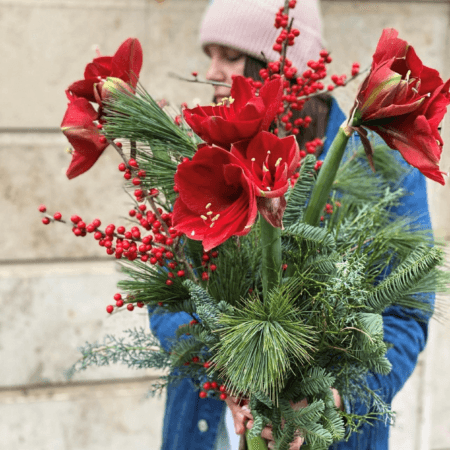 Karácsonyi Amarillys csokor