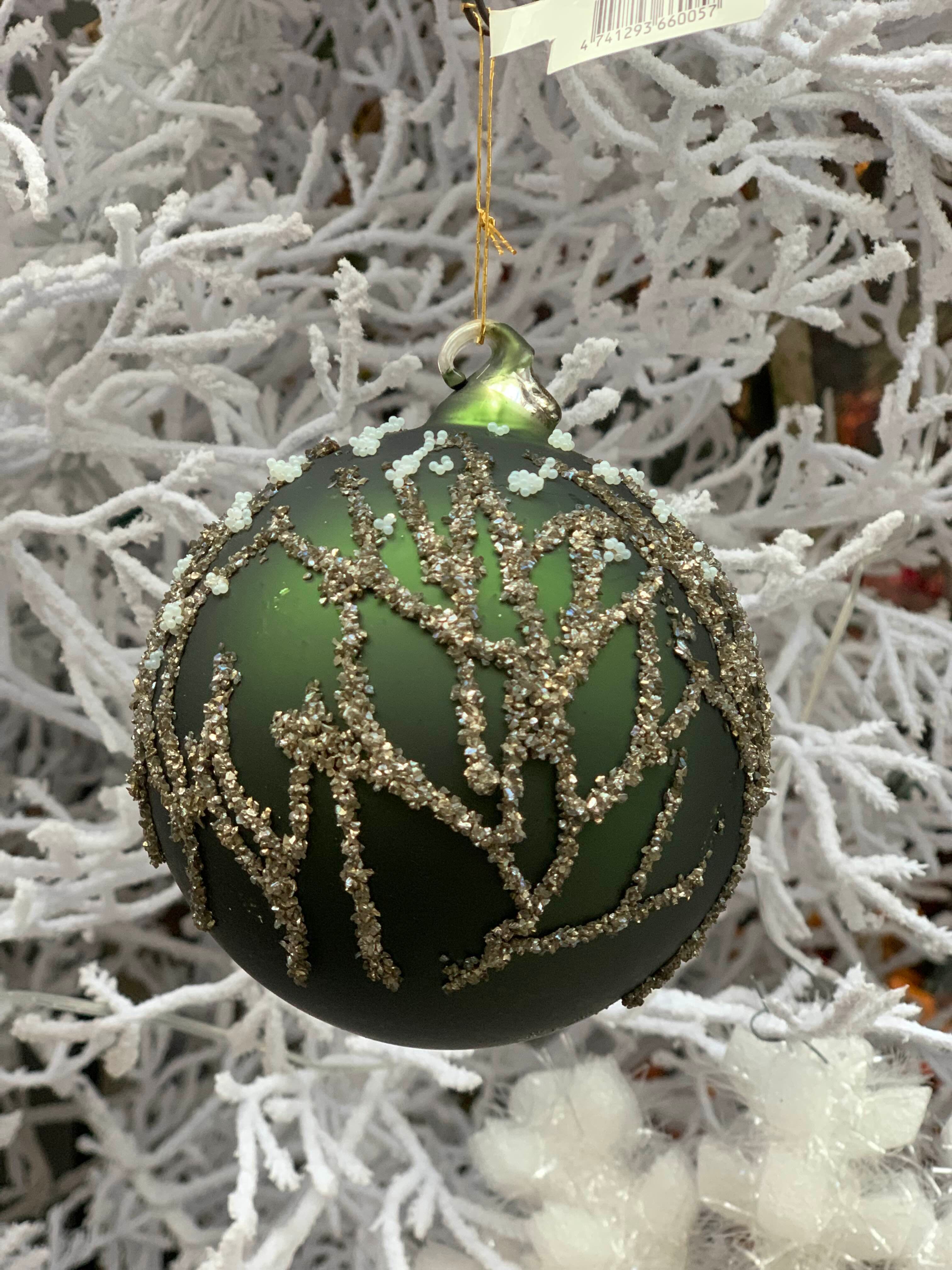 Zöld glitteres üveggömb nagy