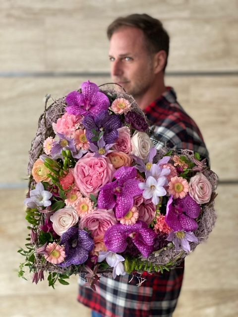 Szív szezonális virágcsokor